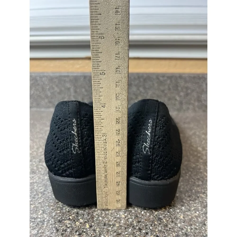 Skechers Air Cooled Memory Foam Fabric Shoe Slip On Women 10 Flat Comfort Casual